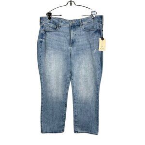 NWT NYDJ Marilyn Straight Ankle‎ Easley Light Faded Wash Plus Size 18W